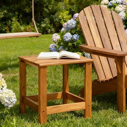 Utoplike Teak Outdoor Side Table for Patio, Adirondack Sides Tables