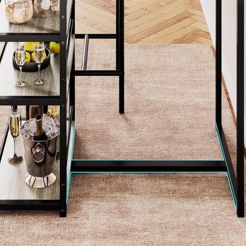 Dining Table Set for 2 with 3 Storage Shelves, 3-Piece Counter Height Kitchen...
