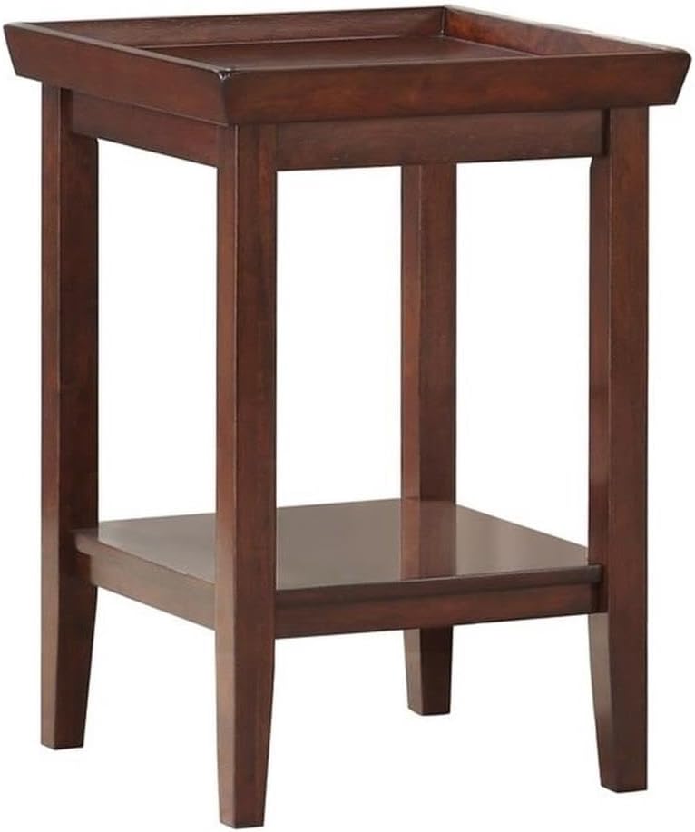 Pemberly Row Modern End Table, Espresso Wood Finish, 26" H x 18" W ...