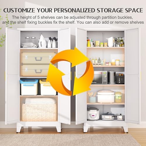 GAIOUS 75.2" Tall Pantry Cabinet,Kitchen Pantry Storage Cabinet with 2 Door