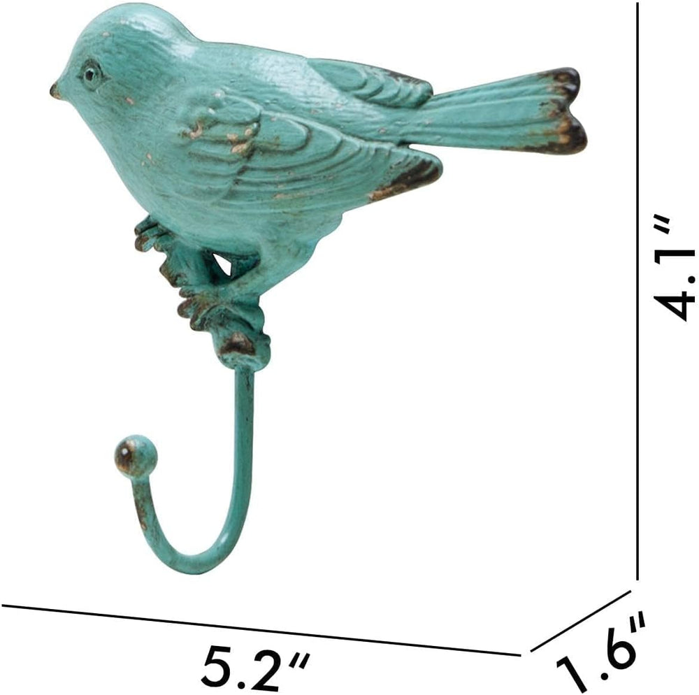 SOFFEE DESIGN Set of 4 Vintage Metal Birds Wall Coat Hooks, Heavy Duty Hangge...