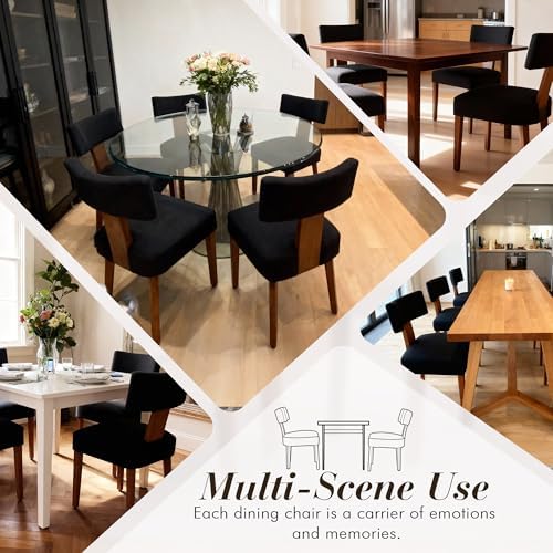 FOXHUNTER Upholstered Dining Chairs Set of 2, Modern Wooden Armless Kitchen C...