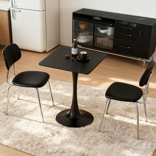 Square Dining Table, 24" Tulip Table (Black)