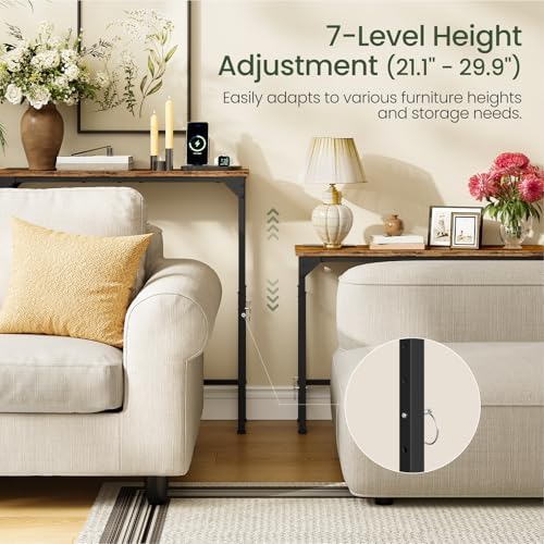 CHOEZON 29.5" Narrow Console Table with Adjustable Height (21.1"-29...