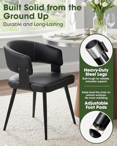 Dining Chairs Set of 2, Modern Faux Leather Kitchen Chairs