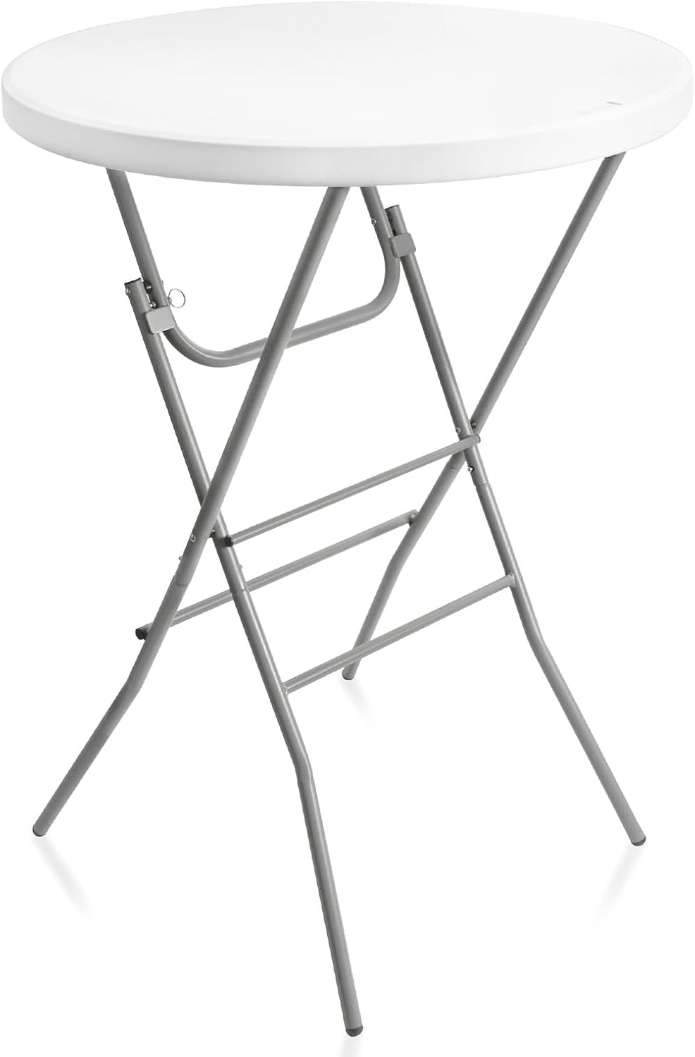 Byliable 32in Cocktail Folding Table, Round High Top Bar Table, White | Porta...
