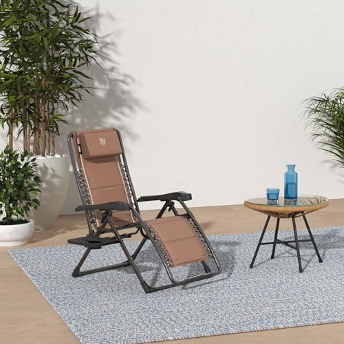 TIMBER RIDGE Zero Gravity Chairs, Folding Recliner Chair Padded with Cup Hold...