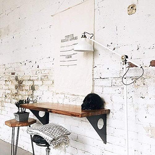 Industrial Rustic Wall-Mounted Table, Dining Table Desk, Pine Wood Wall-Mount...