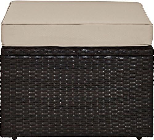 Crosley Furniture Palm Harbor Wicker Outdoor Ottoman Foot Rest for Patio, Dec...