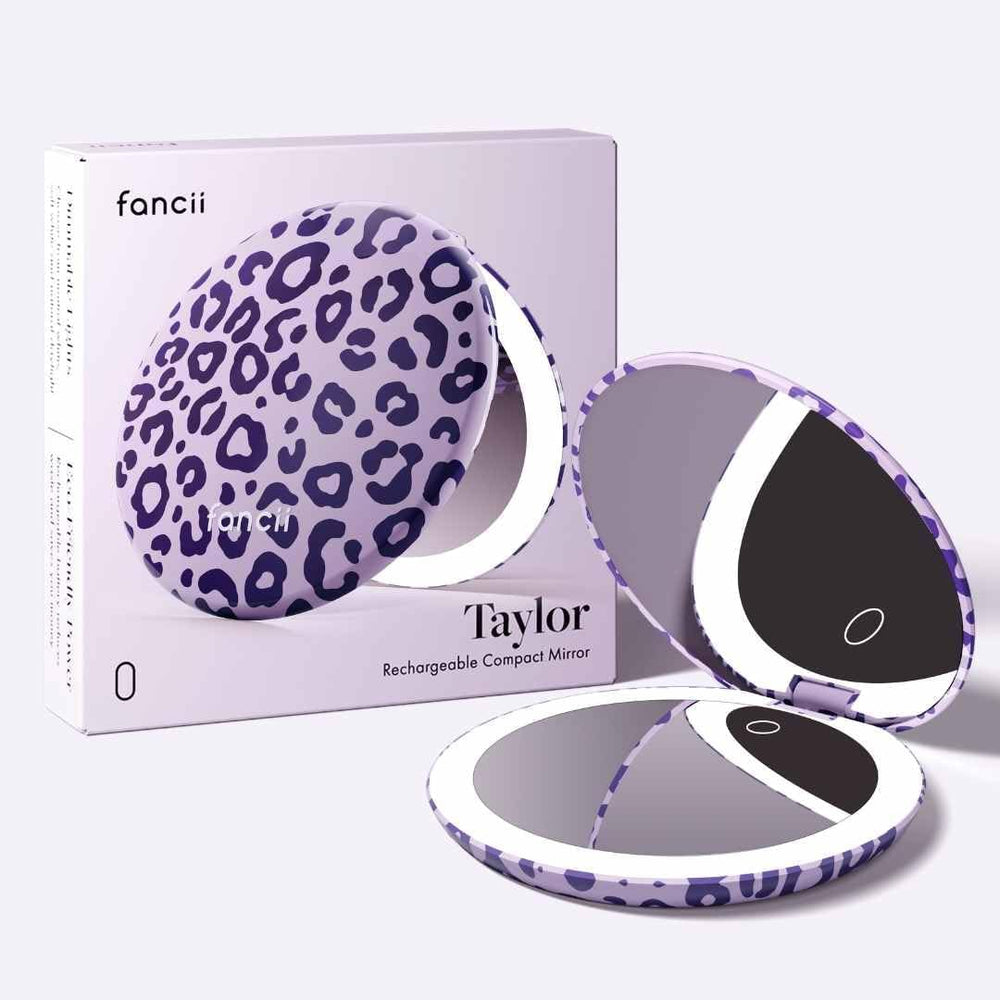 Fancii Taylor LED Lighted Travel Makeup Mirror, Rechargeable, 10x /1x Magnify...