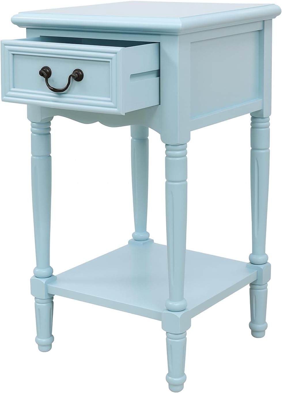 Urban Designs Wooden Accent Table/Nightstand with Drawer and Bottom Shelf – 2...
