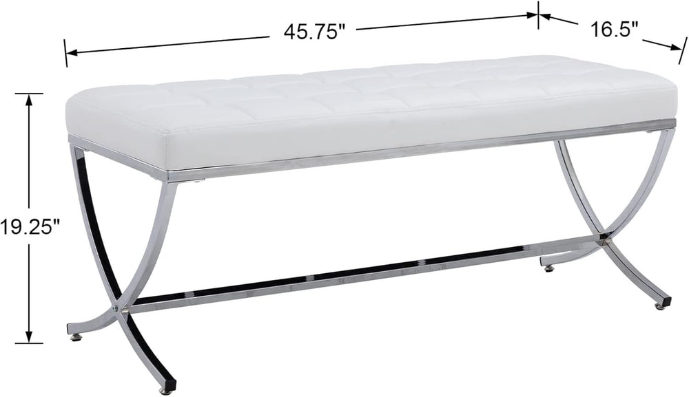 EALSON Modern Entryway Bench Leather Upholstered Dining Bench with Metal Base...