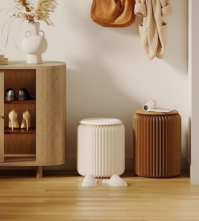 Home Furniture Modern Design Accordion Portable Folding Paper Stool Kraft Pap...