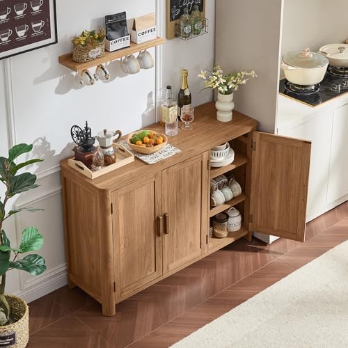 Joaxswe Sideboard Buffet Cabinet with Storage, 46" Arc-Shaped Credenza
