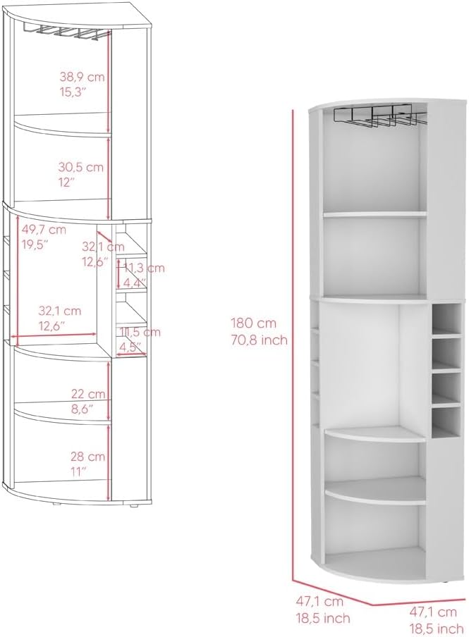 Tall Freestanding Wine Cabinet, Pantry Sideboard Locker with Shelf for Living...