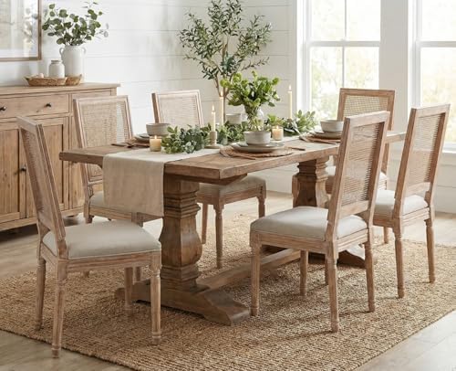CIMOTA Farmhouse Dining Chairs Set of 6, French Rattan Dining Room Chairs wit...