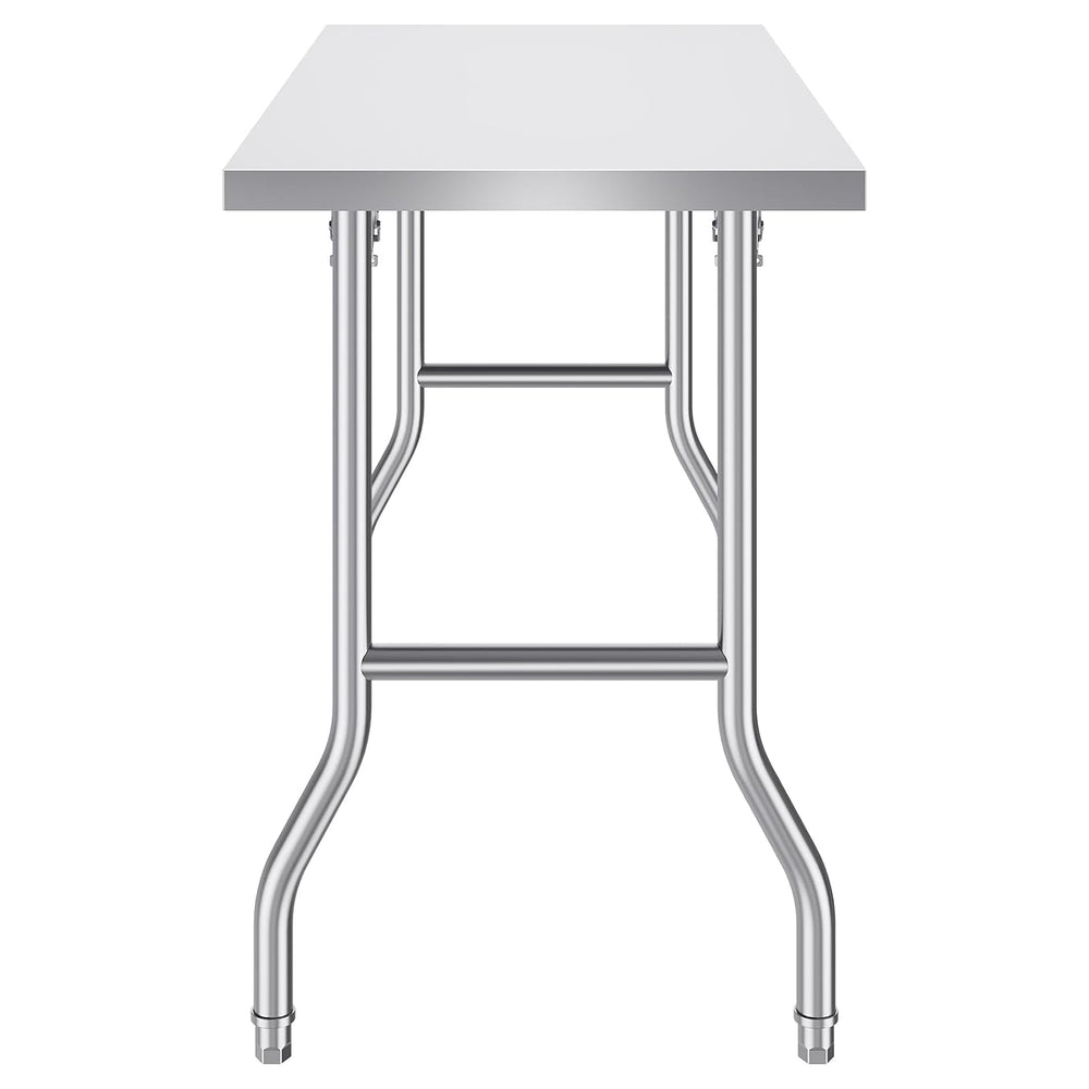 VEVOR Stainless Steel Foldable Work Table, 24 * 48 Inch Heavy Duty Food Outdo...