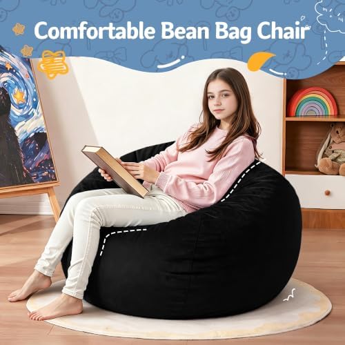 Homguava 2FT Bean Bag Chair,2' Bean Bags with Handle,Small Beanbag Chair ...