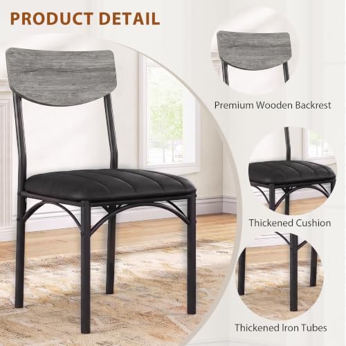 Jocoevol Dining Chairs Set of 4 - Upholstered Dining Room Chairs with PU Leat...