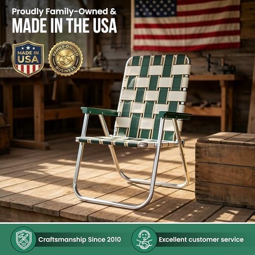 Lawn Chair USA Folding Aluminum Outdoor Patio Lawn Chair | Heavy-Duty Webbed ...