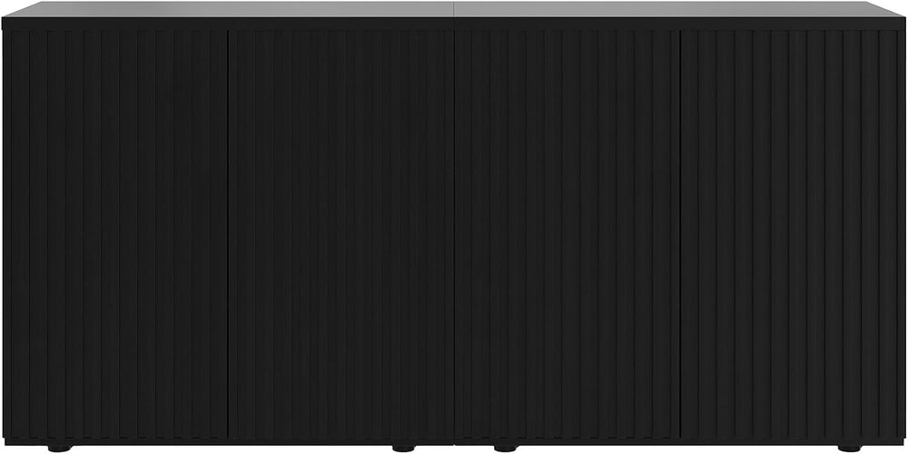Rophefx Fluted Sideboard Cabinet, 63" Buffet Cabinet with Storage, Crede...