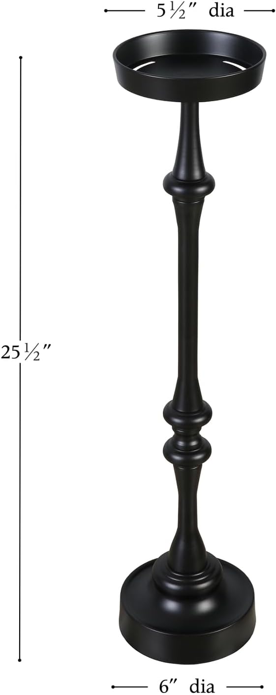 New Ridge Home Goods Round 26in. Steel Martini Side Table, Indoor/Outdoor, Black