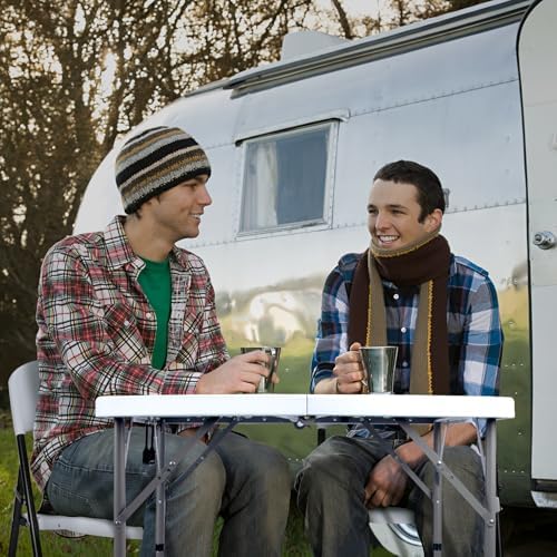34" Square Folding Card Table,Fold-in-Half Utility Portable Table,White ...
