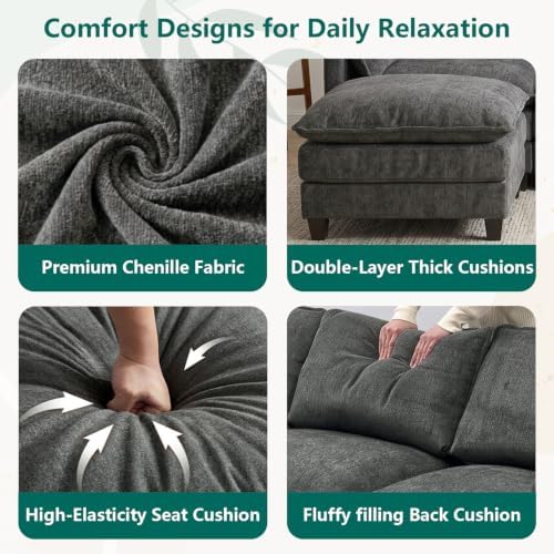 Modular Sectional Sofa, 95" U Shaped Couch, Couches for Living Room | Mo...