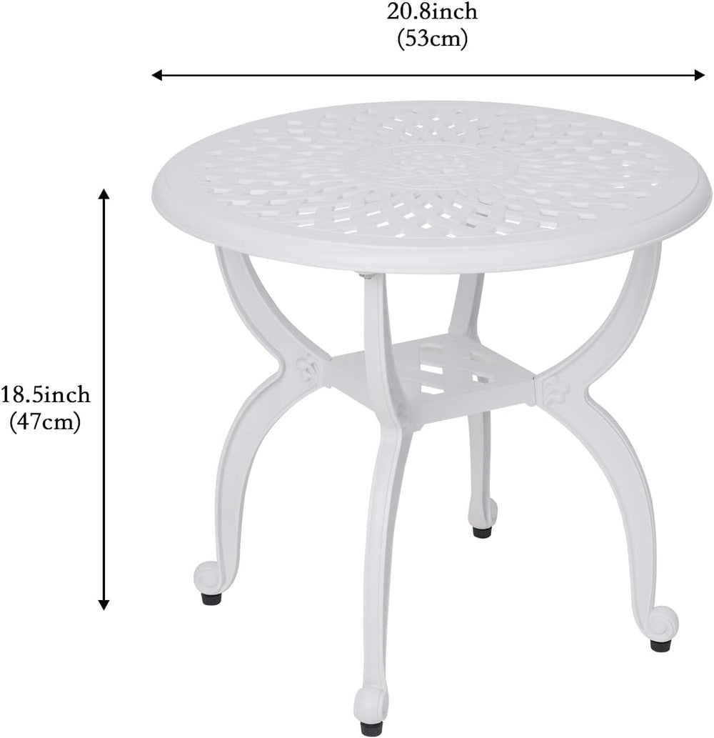 YKSY&YKSY Jardin DE Centennial Cast Aluminum Outdoor Side Table,Anti-Rust...