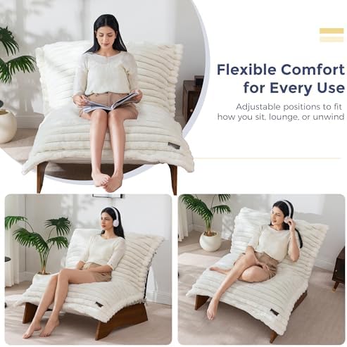 MAXYOYO Adjustable Living Room Chair, 3-Position Bean Bag Chair with Frame | ...