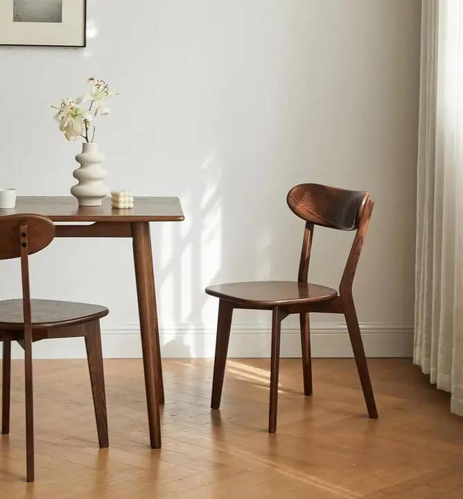 Oak Dining Chairs, Kitchen Chairs, 100% Solid Wood Modern Dinner Chair with C...