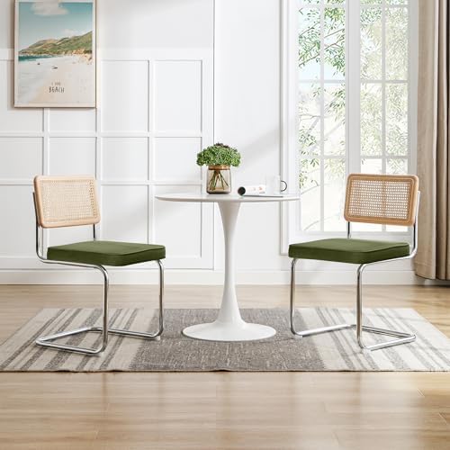 Zesthouse Natural Rattan Dining Chairs Set of 4, Modern Cesca Kitchen Chair