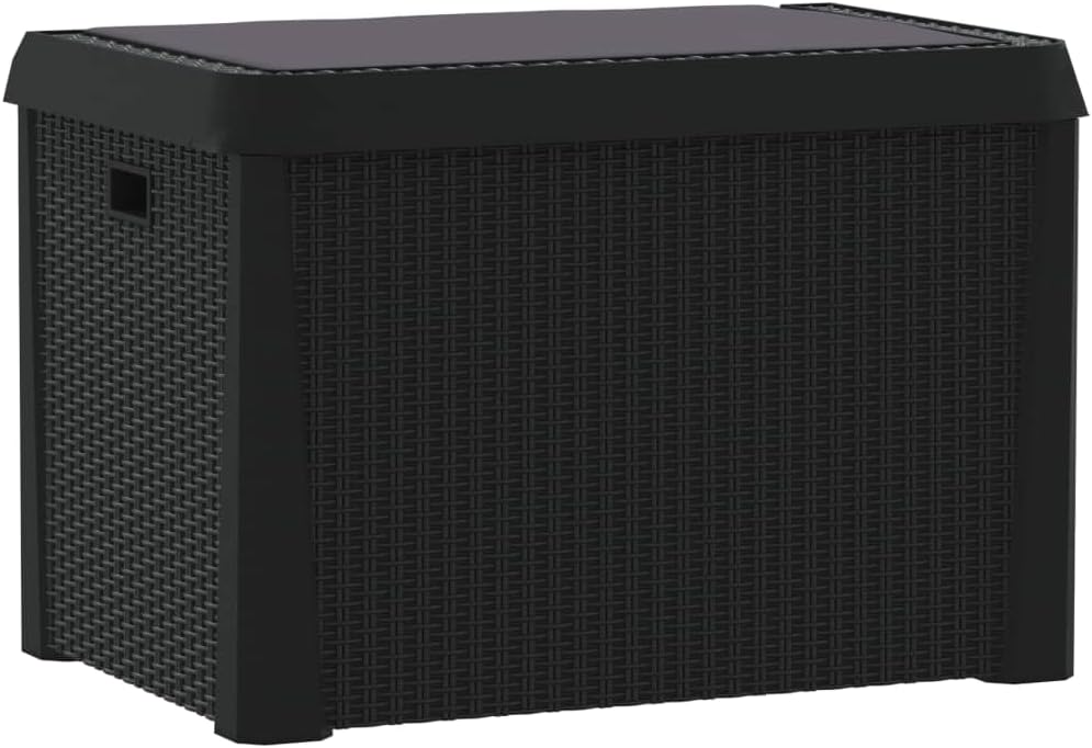 Anthracite Garden Storage Box 125L Polypropylene Medium Outdoor Patio Seat wi...