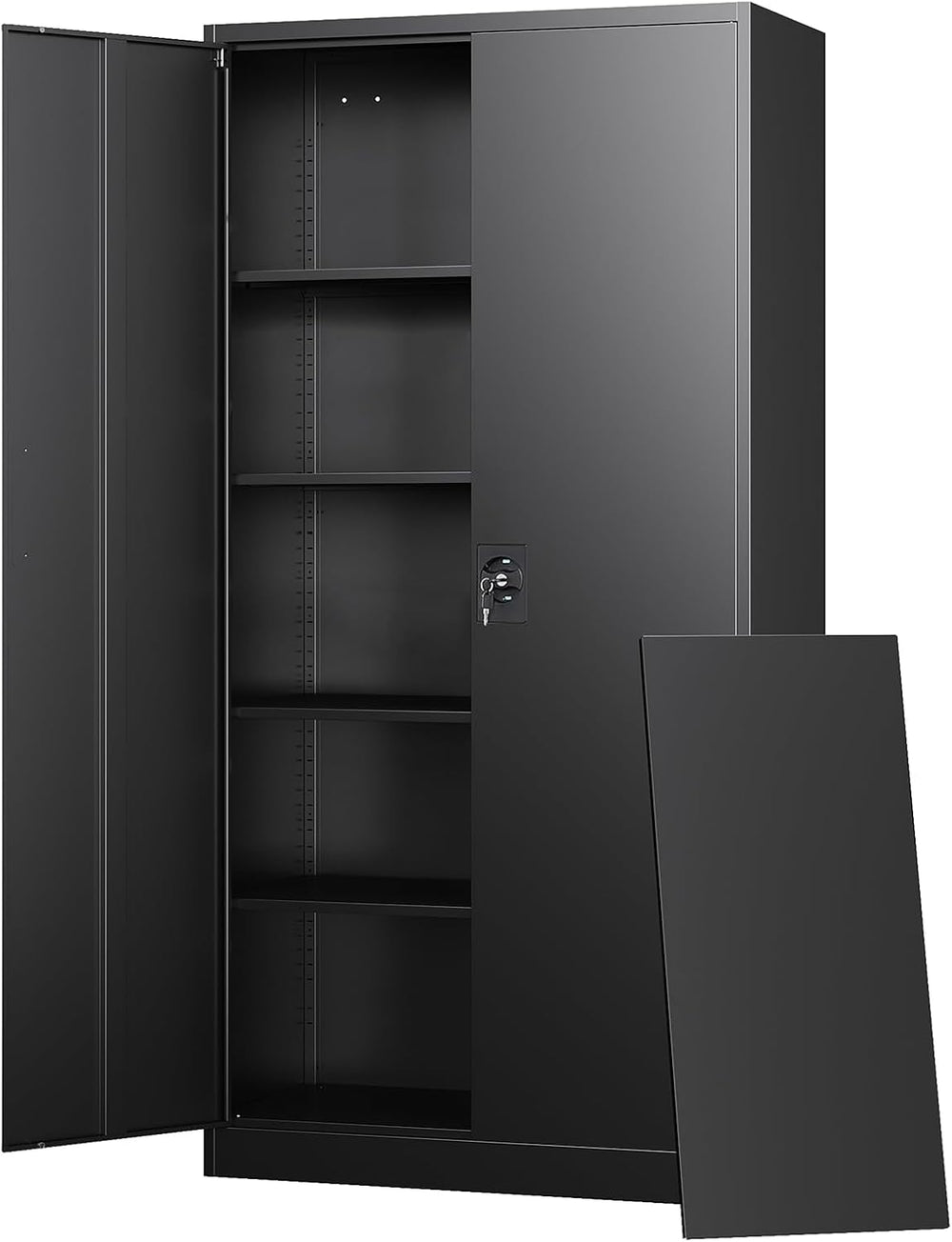 Letaya Metal Garage Storage Cabinets with Lock Door and Adjustable Shelves, S...