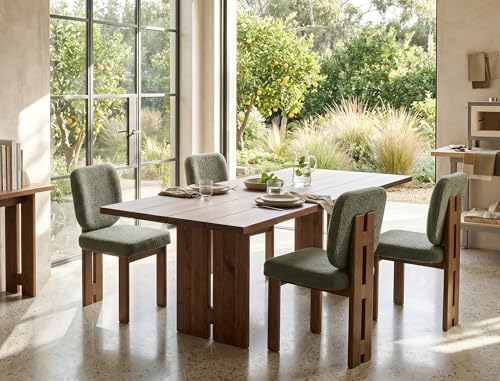 CIMOTA Chenille Dining Chairs Set of 6, Modern Upholstered Side Chairs with W...