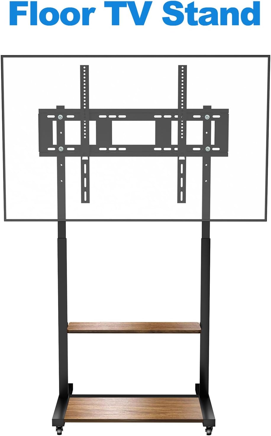 Mobile TV Stand for 40-100 Inch TVs, Max VESA 800x600mm, Walnut | Height Adju...