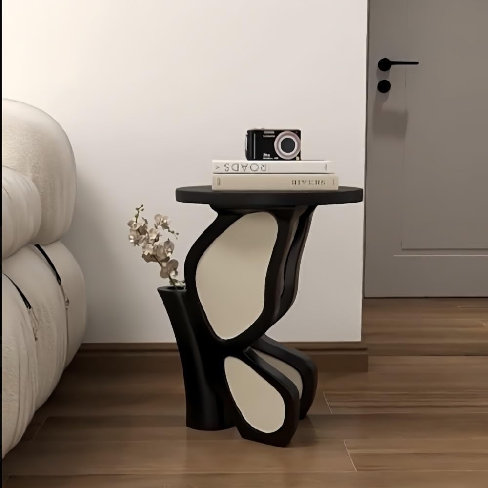 Butterflies Accent Side Table Vintage Round Tray Top End Table Artistic Sculp...