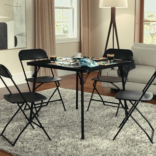 Flash Furniture Madelyn 33.5" Folding Card Table, Black