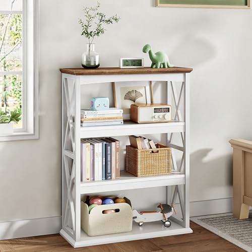 CHOEZON 4-Tier Bookshelf, 42.9" Small Bookcase, Floor Standing Organizer...