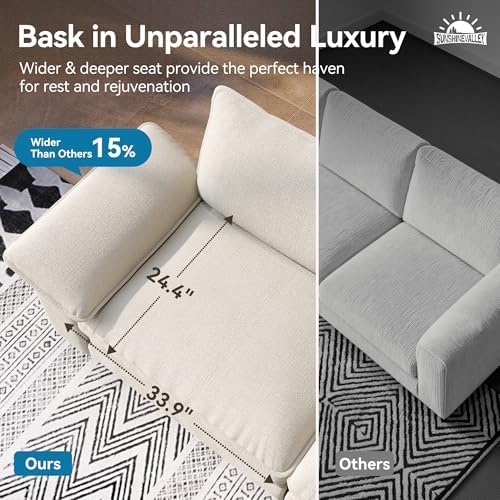 SUNSHINE VALLEY Oversized 123.6" L Shaped Sectional Couch for Living Room