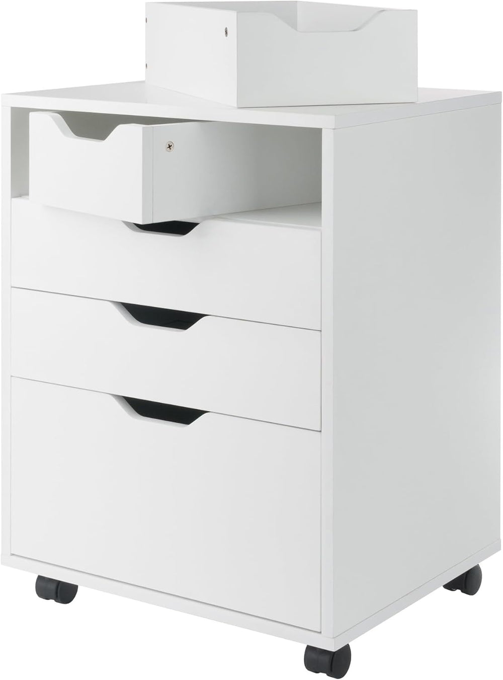 Winsome Halifax Mobile Storage Cabinet with 5 Drawers in White, Stylish &...