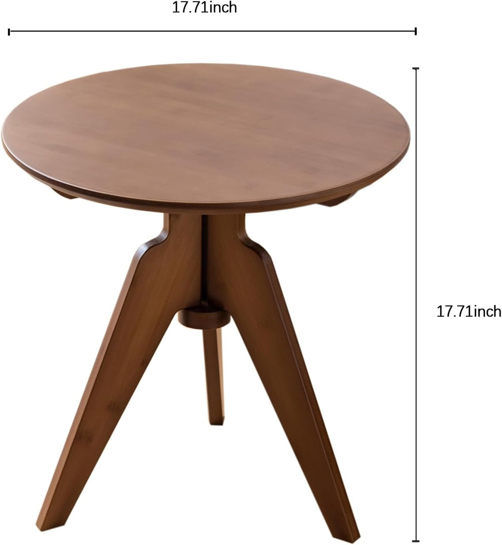 Maydear Bamboo Round Side Table Small Accent Table or Coffee Table for Living...