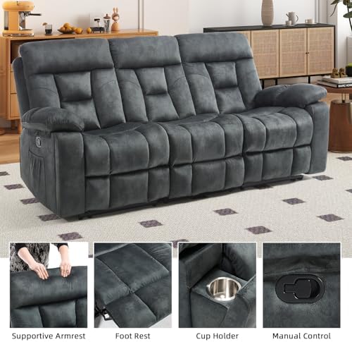 EBELLO 2 Pieces Recliner Sofa Couch Furniture Set, Overstuffed Reclining Love...