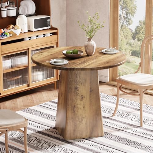 Tribesigns 31.5-Inch Round Dining Room Table for 2-4, Farmhouse Small Kitchen...