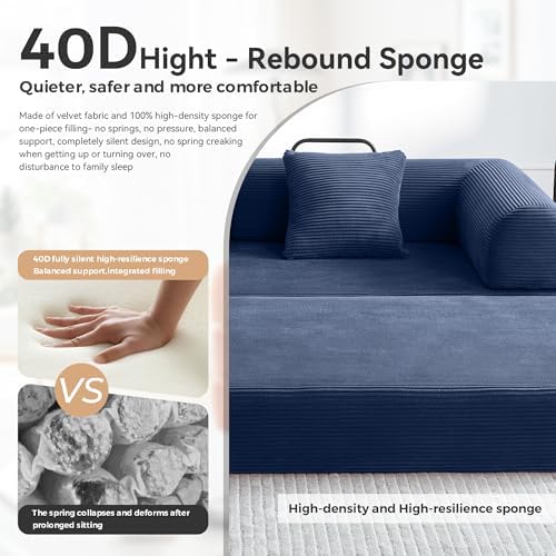 79" Convertible Sofa Bed, Couch for Small Living Room | Corduroy Lovesea...
