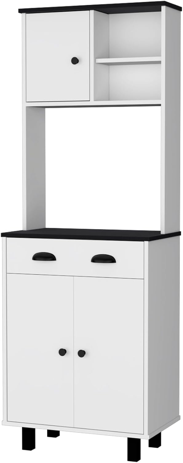 Emily White and Wengue 1-Drawer Kitchen Pantry