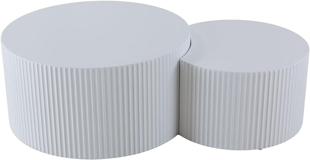KEVINSPACE Coffee Table Set of 2 Modern, Living Room Nesting Table Round 2-Pi...