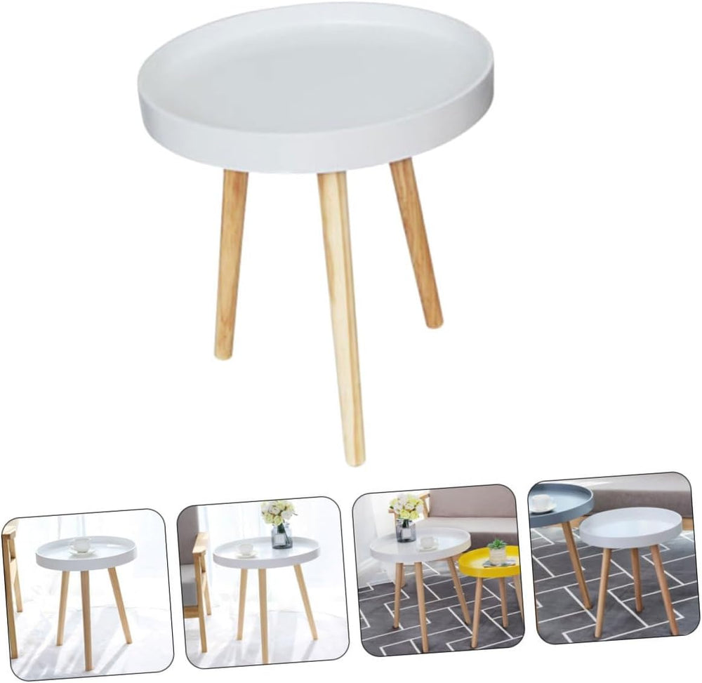Nordic Small Round Coffee Table White Modern Mini Sofa Side End Table Bedside...