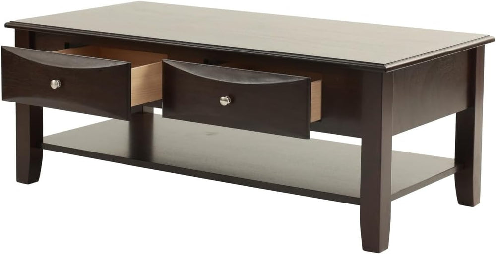 Espresso Finish 4pc Occasional Table Set with Antique Black, Espresso | Liste...