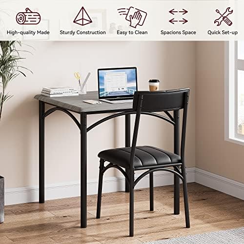 GAOMON Dining Table Set for 2, Kitchen Table and Chairs for 2 with Upholstere...